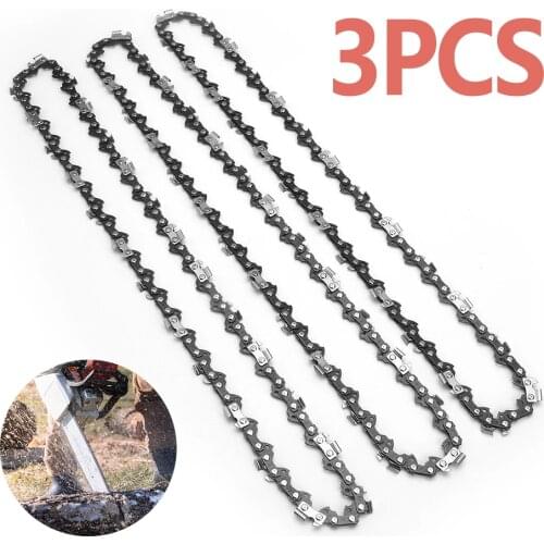 3pc 14 inch Chainsaw Saw Chain Drive Link Pitch 50DL 3/8" LP Pitch Chainsaw Chain Replacement Chain for Electric Saw Garden Tool