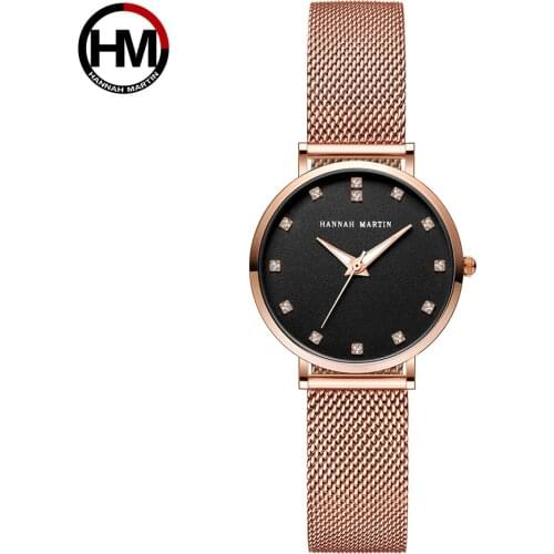 Japan MIYOTA 2035 Quartz Movement High Quality Ladies Watches Stainless Steel Mesh Strap Rose Gold Waterproof Watches For Women