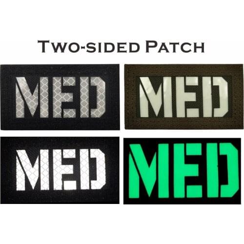 Two Sided MED Patch Military Armband Badge Sticker Applique Embellishment Reflective Glow In Dark Tactical Decorative Patches