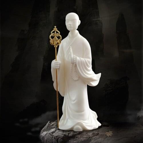 Zen Ceramic Character Decoration Creative Little Monk Chinese Style Entrance Antique Shelf Study Desktop Decorative Tea Pet