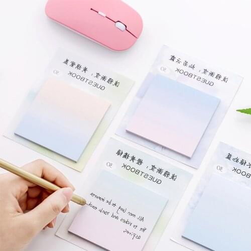 Ellen Brook 1 PCS Cute Kawaii Gradual Change Color Sticky Notes Creative Notepad Memo Pad Office Supplies School Stationery