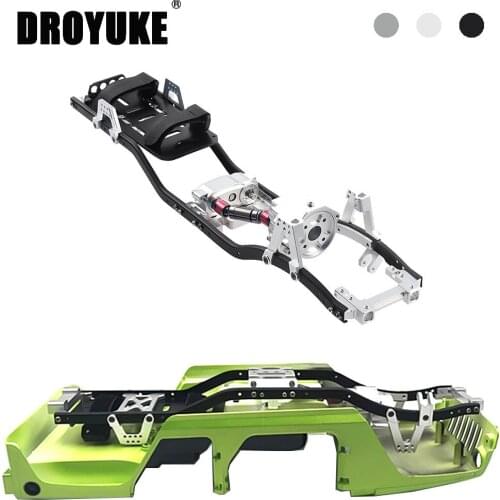 Droyuke 313mm 12.3" Wheelbase Prefixal Gearbox Metal Chassis Frame for 1/10 RC Crawler Car Axial SCX10 & SCX10 II 90046