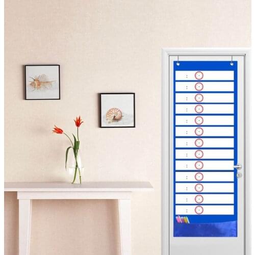 Classroom Pocket Chart 13+1 Pocket Daily Schedule Pocket Chart 26 Double-Sided Reusable Dry-Eraser Cards For Office
