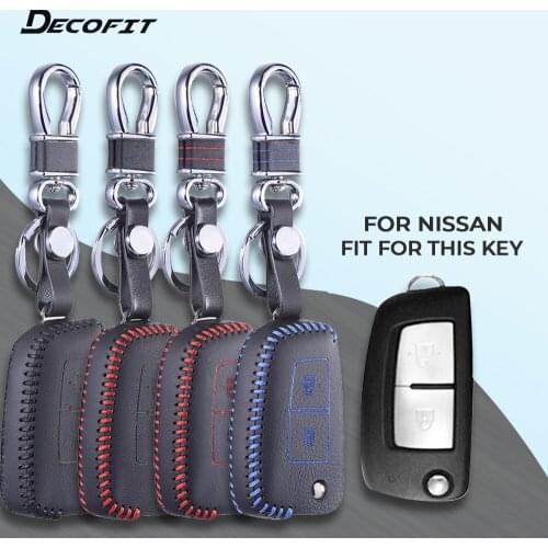 Top Leather Key Cover for Nissan Qashqai J11 X-trail Murano Maxima Tiida Altima Quest Juke Geniss Case Shell Keychain Keybag