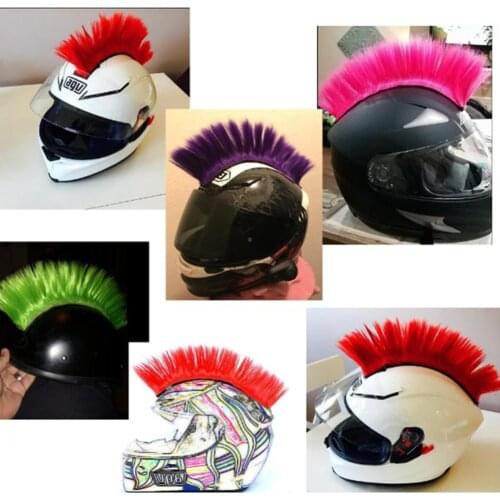 Colorful Cockscomb Modeling Wig Halloween Motorcycle Helmet Wig Chemical Fiber Mohawk Style Helmet Hair Without Include A safety