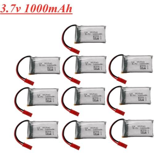JST Plug 3.7V 1000mAh Lipo Battery + Charger for X400 X500 X800 HD1315 HJ818 HJ819 X25 RC Quadcopter Drone Spare Part vs 800mah
