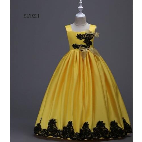 Fancy Lace Girls dresses Gown autumn Teenage Girl Party Costume For Kids Clothes Childrens Clothing Girl Prom Ceremony Dress