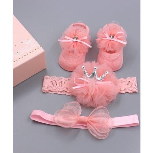 Baby Hair With Socks Set Baby Butterfly Hair Band 100 Day Old Party Decoration Material Soft And Comfortable A Variety Of Colo