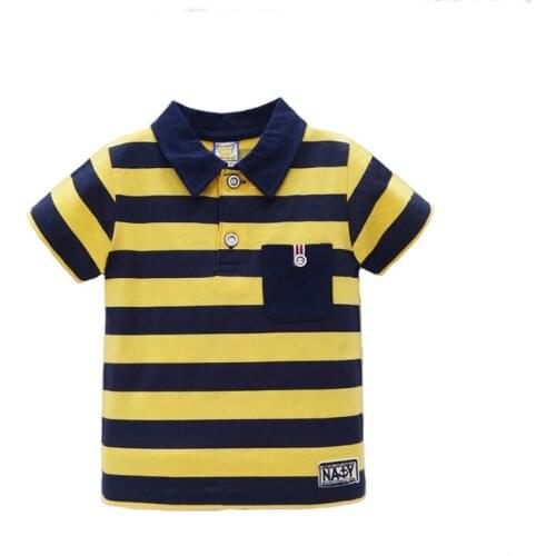 2019 New arrival t shirt baby short striped for boys tops pure cotton children boy summer clothing Girls Tee
