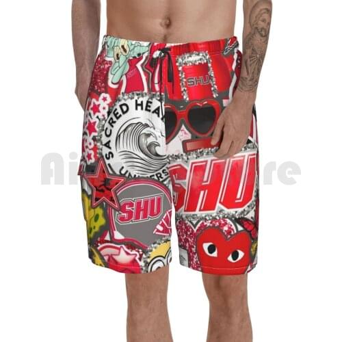 Sacred Heart University Collage Beach Shorts Men Beach Pants Swimwear Sacred Heart University U College Collage