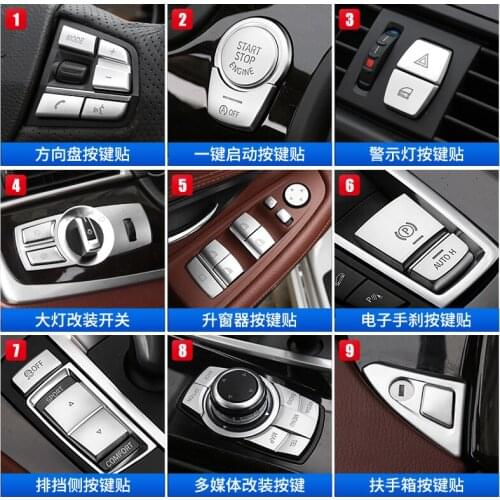 Suitable for 11-17 BMW 5 series interior modification 520 525 528 530 button sequin car stickers upgrade decoration stickers