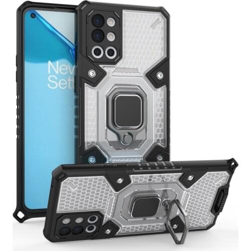For OnePlus 9R Case Shockproof Transparent Ring Back Holder Stand Protective Cover for One Plus 9R KEYSION