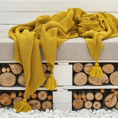 Drop Shipping 130*160cm Air Conditioning Travel Blanket Knitted Blanket for Bed Sofa Cover Home Textile Throw Blanket