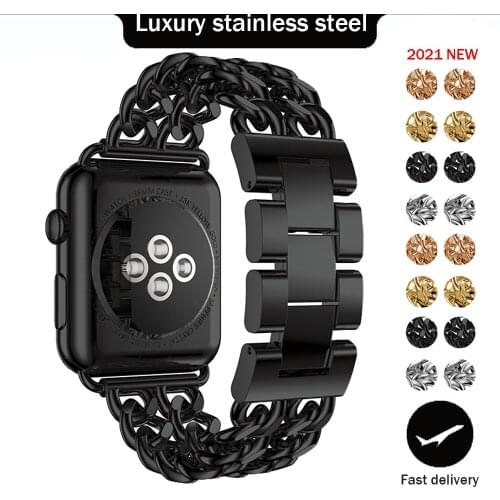 Luxury Stainless Steel Band for Apple Watch Strap 42mm 38mm 44mm 40mm Watchband for IWatch Series SE 6 5 4 3 Accessories Belt