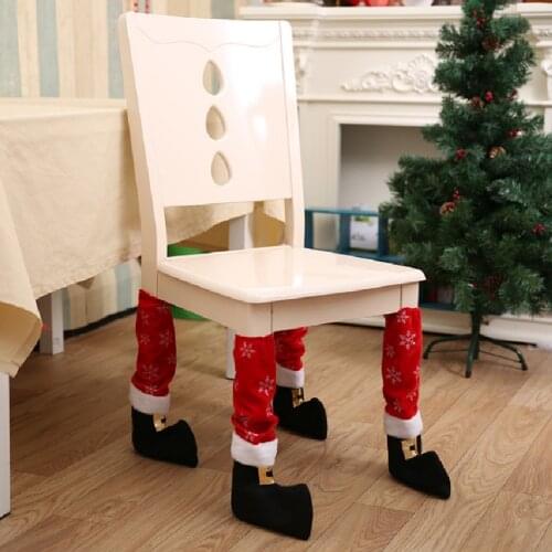 Funny Christmas Chair Foot Covers Christmas Decor Tables and chairs foot covers for Home 2020 Navidad Christmas Ornaments Xmas