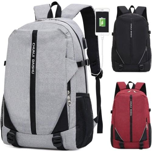 New Mens Bags Fashion Men Backpack USB Waterproof Canvas Travel Backpack Female School Bag for Teenagers Girl Bag Women Bagpack