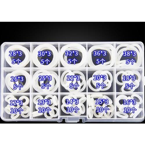 CS= 3 mm Silicone Transparent 100pcs oring MVQ seals Point Assortment Kit with Box For Home Tools