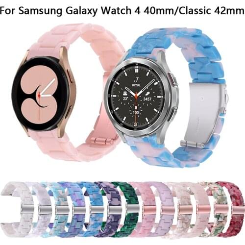 20mm Smart Straps Replacement For Samsung Galaxy Watch 4 40mm 44mm Classic 42mm 46mm Band Resin Strap Wristbands Bracelet Correa