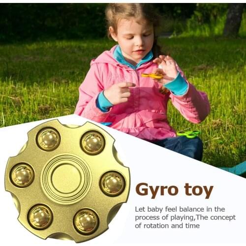 Unique Brass Gun Revolver Bullet Fidget Toy Spinner Copper Hand Spinners Detachable Rotating Sensory Finger Top For Kids Adults