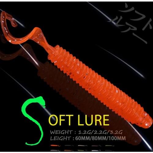 WALK FISH 6CM 8CM 10CM Spiral long Tail Soft Lure Shrimp Odor Salt Wobbler Bass Carp Artificial Silicone Bait Fishing Tackle