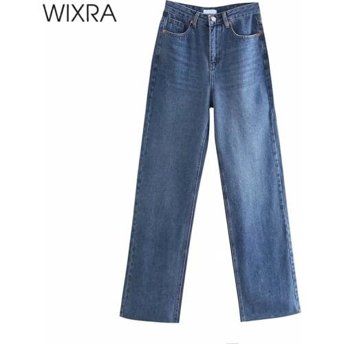 Wixra High Waist Comfortable Jeans Womens Summer Fashion Harajuku Casual Femme Vintage Denim Pants Autumn 2021
