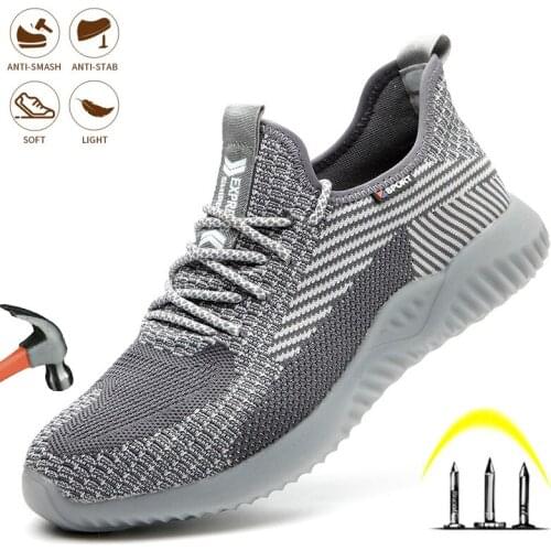 Safety Shoes Mens Fashion Work Boots Indestructible Steel Toe Cap Anti-puncture Anti-smashing Light Breathable Comfort Shoes
