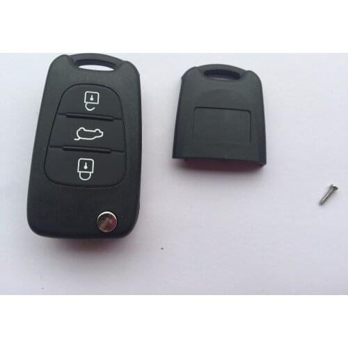 1Pc Replacement Flip Shell Cover For Kia Ceed CeedPro RIO Sportage 3 Button Folding FOB Remote Key Case Uncut Blade No Logo Part