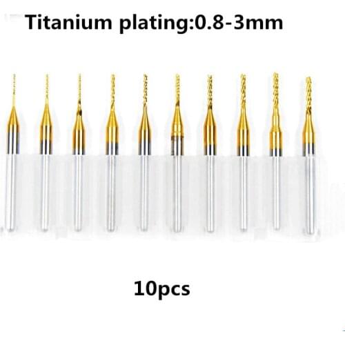 10pcs 3.175 tungsten steel tin coated PCB milling cutter circuit board rough skin corn milling cutter carbide end milling cutter