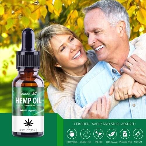 1000mg Hemp Oil Extract for Pain & Stress Relief Organic Bio-active Hemp Oil Drops Help Sleep Herbal Essence