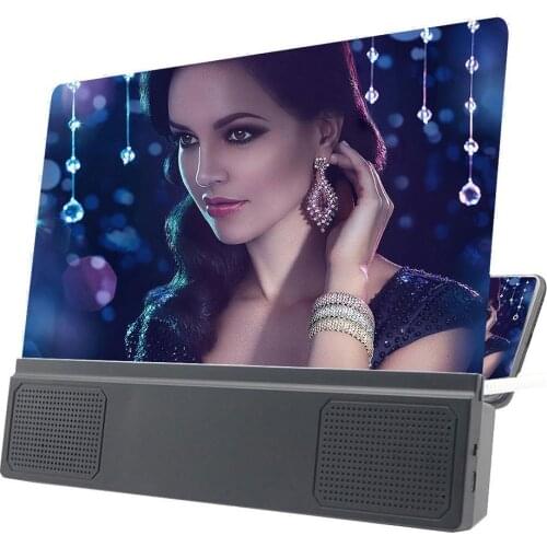 12 Inch Phone Screen Magnifier for Phone Movies Amplifier Video Magnifying Glass 3D Visual Enjoyment With Foldable Phone Stand