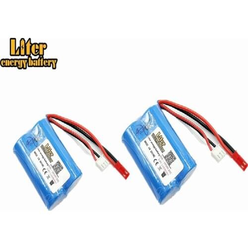 2pcs 7.4V 1300mAH Lipo Battery For Huanqi 827 871 MJX T10 T11 T34 7012 RC boat Lipo battery 7.4 V 1300 mAH 20C 18500