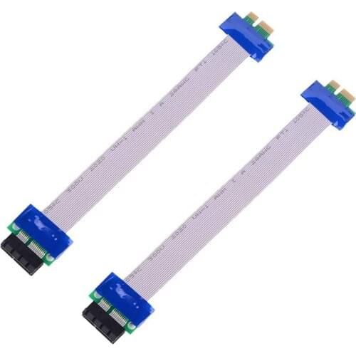 2 Pcs PCI-Express PCI-E 1X Riser Card Extender Cable Extension Cable Length 20 cm