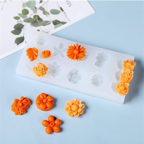 3D Sunflower Rose Flower Shape Cake Silicone Mold Fondant Cake Baking Tool DIY Chocolate Candy Decoration Molds Kitchen Supplies