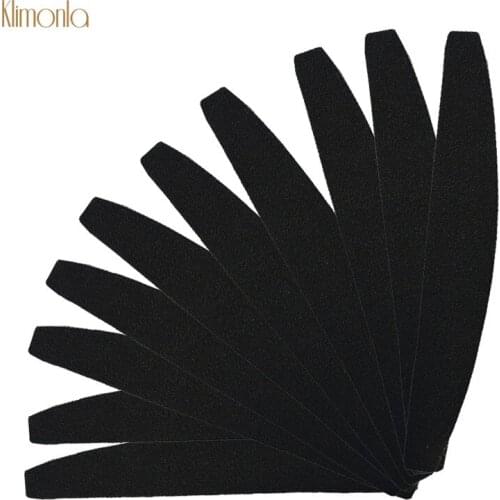 50pcs/lot Black Half Moon Nail File Buffer 100/180 Nail Sanding Polish Blocks Double-sided Cuticle Remover Manicure Tools