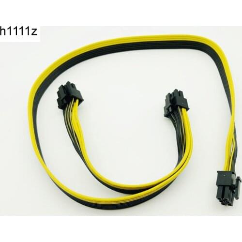 PCI-E PCI Express 6Pin Male to Dual 8Pin 2Port Male Adapter GPU Graphic Card PCIe Power Cable 18AWG 60cm+20cm Wire for BTC Miner