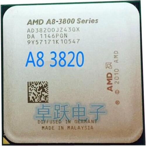 Free shipping AMD A8 3820 Quad-Core FM1 2.5GHz 4MB 65W CPU processor pieces A8-3820 cpu