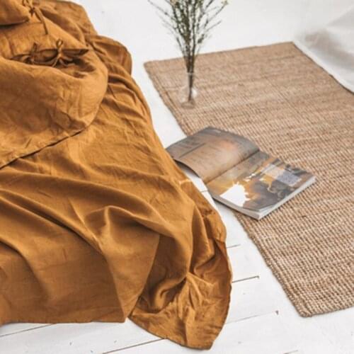 Free Shipping Custom Luxury Naturel 100% Pure French Soft Durable Flax Linen Bedding Cheap Bed Flat Sheet Bedding Sheet Sets