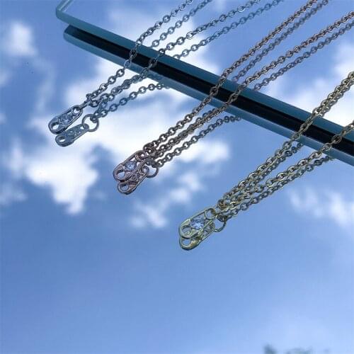 Luxury Punk Rock Pin Bead Chain Necklace Women Men Long charm Pendant Unisex Party Jewelry Gift