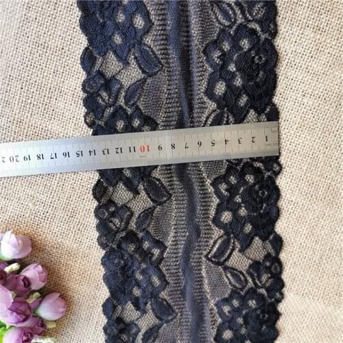 E1232*15CM Lace elastic lace fabric ribbon for fabric wedding elastic lace decoration white large edge