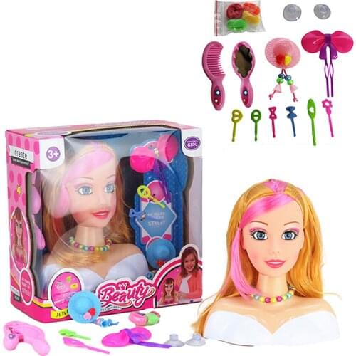Kids Dolls Half Body Makeup Comb Hair Toy Doll Pretend Play Princess Set Play Toys Girls Makeup Training Girl Ideal Gifts
