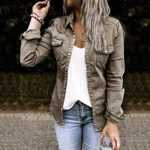 Denim Jacket With Fur Black Jean Jacket Denim Jacket Mid Length Denim Shirt Coat Fashion New Slimming Solid Women Jacket #t3g