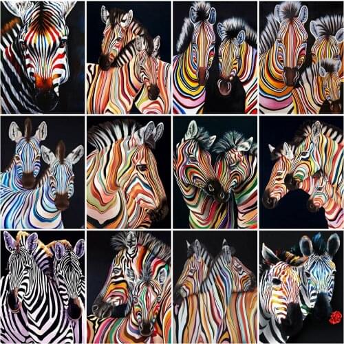 Evershine Diamond Painting Zebra Full Square Round Diamond Embroidery Sale Animal Mosaic Rhinestone Picture Home Decoration
