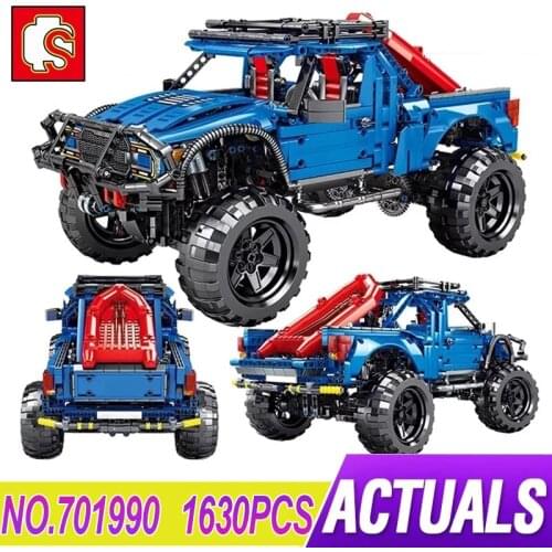 SEMBO Block 1630PCS City Remote Control Car Bricks RC/non-RC Trucks Pickup Model Building Blocks Toys For Kids