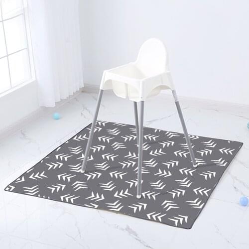 High Chair Mat 130*130cm Waterproof Playing Mat Anti-Slip Floor Protector Washable Splat Mat