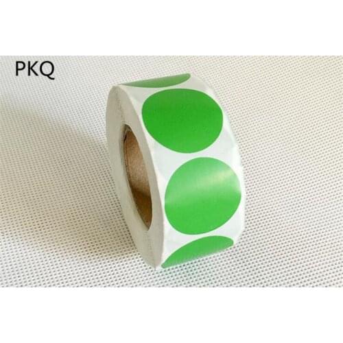 Round red yellow green blue labels gloss artpaper Round Stickers color thermal heat transfer label roll 30mm 40mm 50mm 60mm