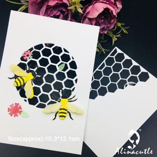 Metal Cutting Die Cut Beehive Bee Spring Scrapbook Paper craft album Handmade Card Stencil Cutter Punch Art Dies Alinacutle
