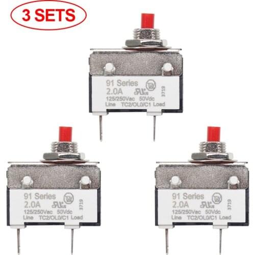 3SETS Kuoyuh 91 series 2A Miniature Circuit breaker Overload protector switch