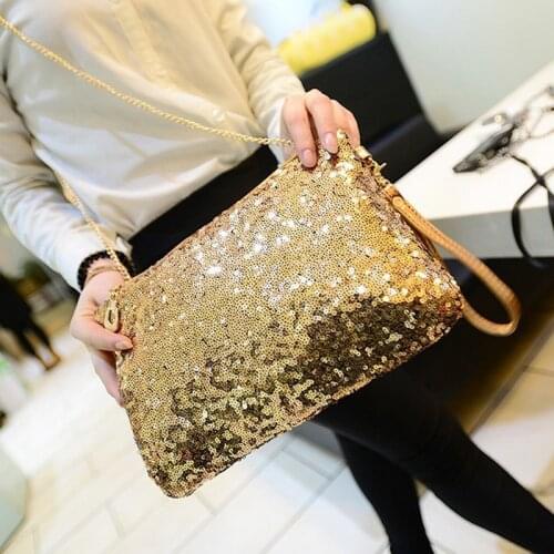 Glitter Sequins Handbag Fashion Zipper Sparkling Party Evening Envelope Handbags Clutch Bag For Women Wallet Tote