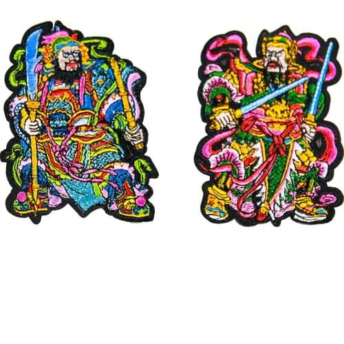 New Arrival Chinese Style General Embroidery Patches Iron on Colors Character Image Appliques 3D Diy Clothes Decor