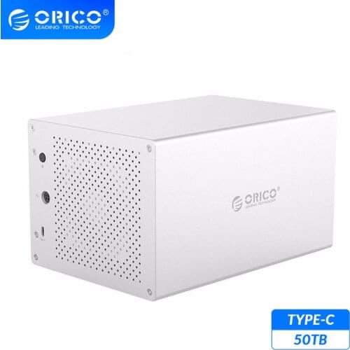 ORICO WS Series 3.5'' 5 Bay Type C HDD Docking Station Aluminum Support 50TB 5Gbps HDD Enclosure 12V Power Adapter HDD Case
